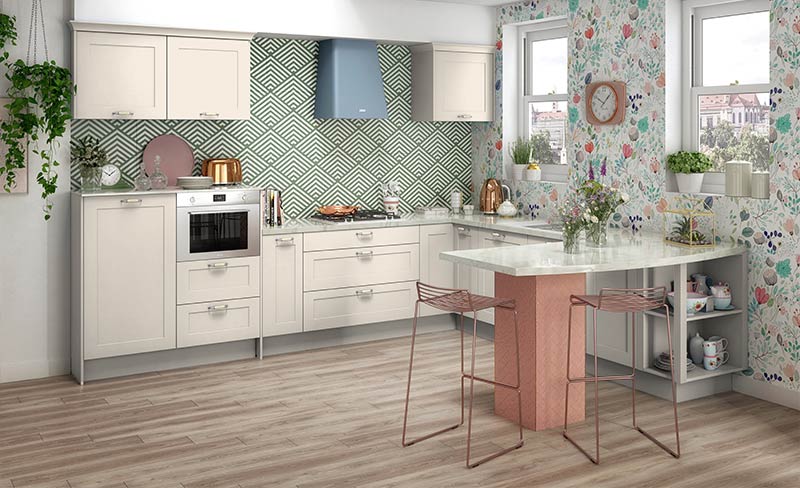 Cuisine en U style campagne