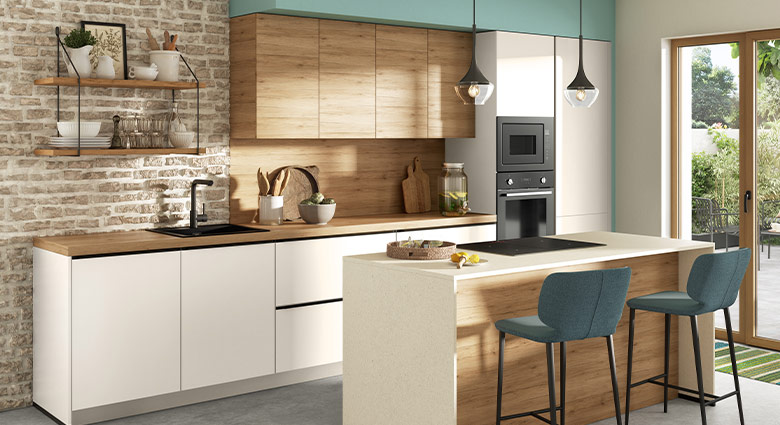 cuisine magnolia beige blanc et bois