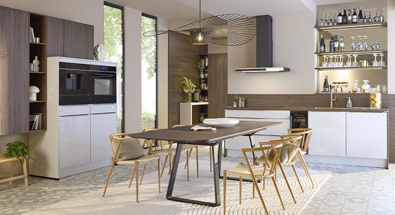 Cuisine moderne sublimée par un luminaire design et des tons chaleureux cuisine-moderne-luminaire-design-tons-chaleureux